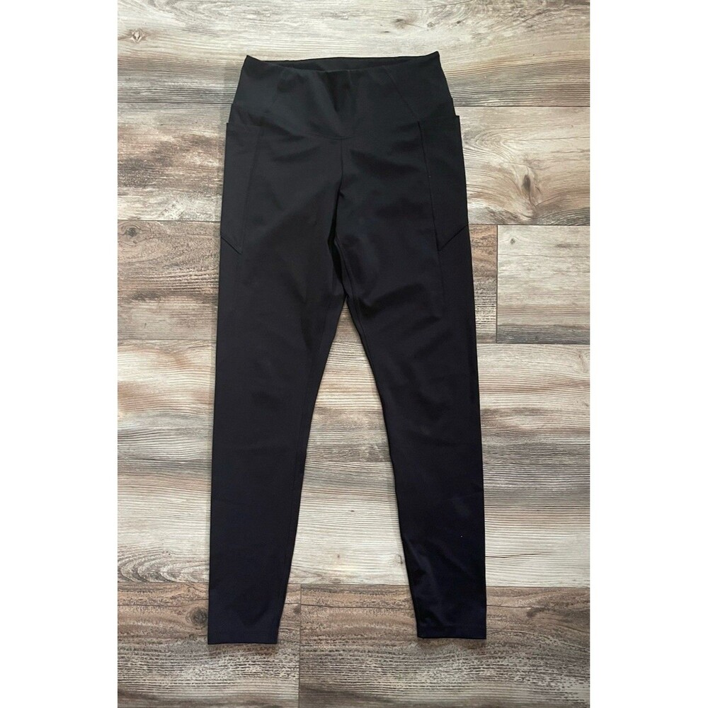 Victorias Secret PINK Active Leggings Womens Medium 25" Inseam Pockets Black